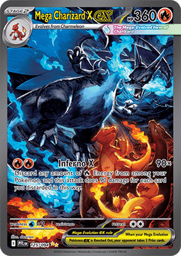 Mega Charizard X ex Phantasmal Flames 125 (Se billeder af det konkrete kort)