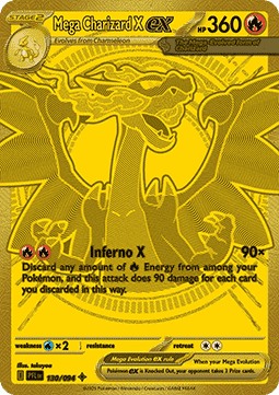 Mega Charizard X ex PFL 130 Phantasmal Flames - Near Mint (Se billeder af det konkrete kort)