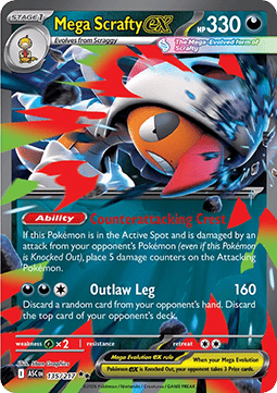 Mega Scrafty ex – (Ascended Heroes ASC 135)