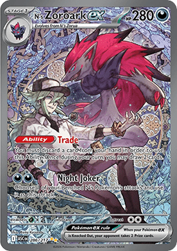 N's Zoroark ex 286 Ascended Heroes - Near Mint (Se billeder af det konkrete kort)