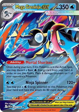 Mega Greninja ex 022 Chaos Rising - Double Rare