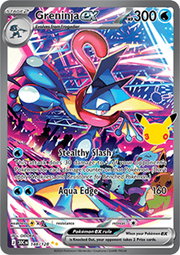 Greninja ex 30th Celebration 148 (Se billeder af det konkrete kort)