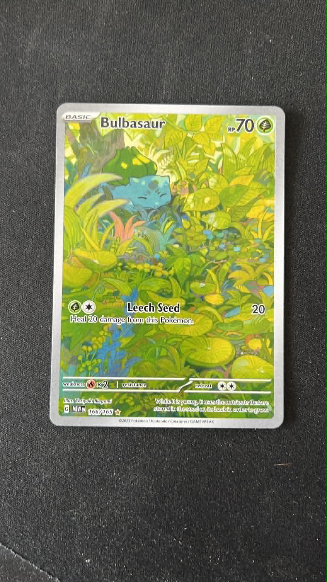 Bulbasaur 166/165 151 - Illustration Rare - Engelsk - Pokemon kort - Tjek Billeder