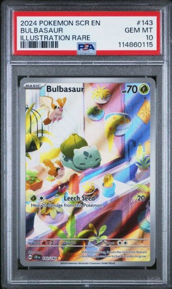 Bulbasaur 143 Stellar Crown Illustration Rare PSA 10