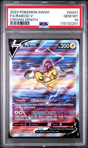 Raikou V (FA) GG41 Crown Zenith - PSA 10