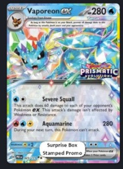 Vaporeon ex – SVP 232 – Sealed Promo