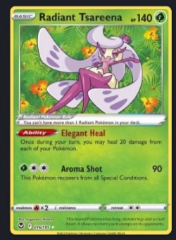 Radiant Tsareena – Silver Tempest 016/195 – Pokémon Kort
