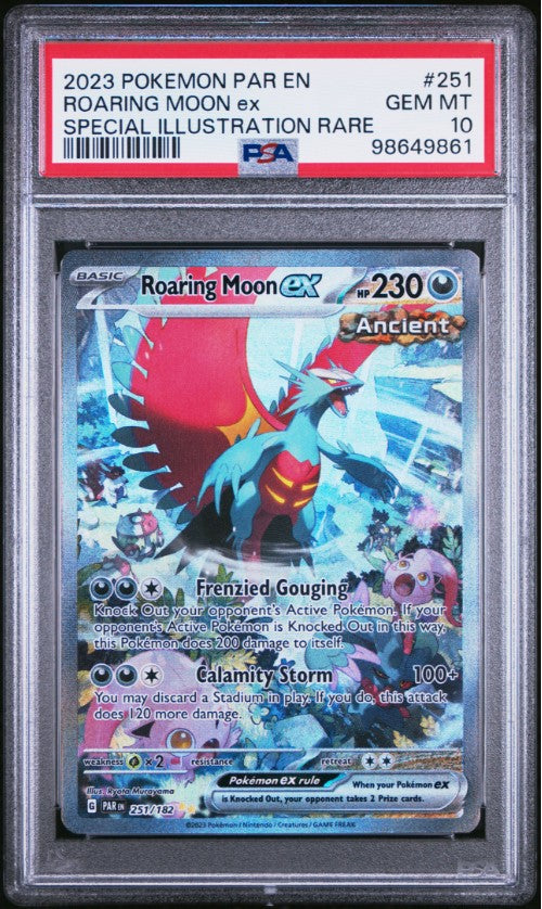 Roaring Moon ex – 251/182 – Special Illustration Rare – PSA 10 – Pokémon TCG