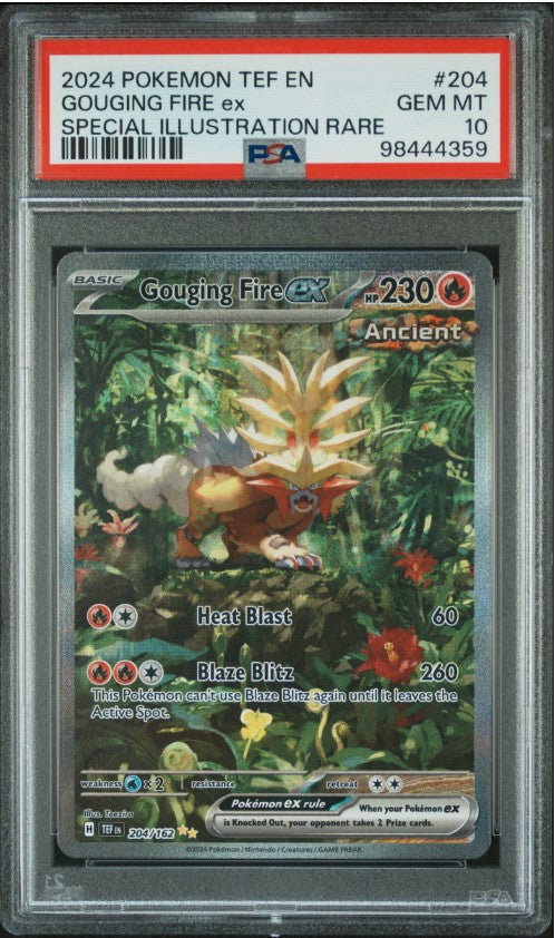 Gouging Fire ex – 204/162 – Special Illustration Rare – PSA 10 – Pokémon TCG