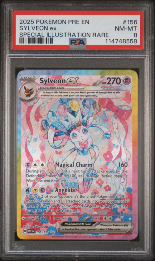 Sylveon ex – (Prismatic Evolutions PRE 156) PSA 8