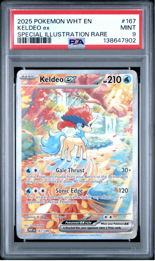 Keldeo ex – (White Flare WHT 167) PSA 9