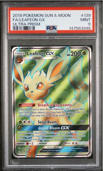 Leafeon GX #139 Full Art Ultra Prism PSA 9