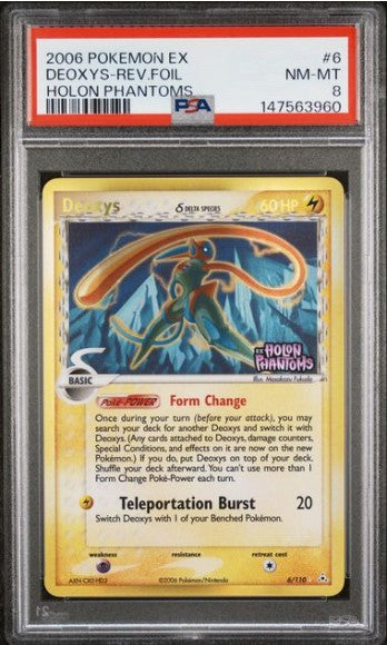 Deoxys #6 Reverse Foil Stamped Holon Phantoms PSA 8