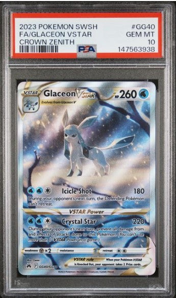 Glaceon VSTAR #GG40 Full Art Crown Zenith PSA 10