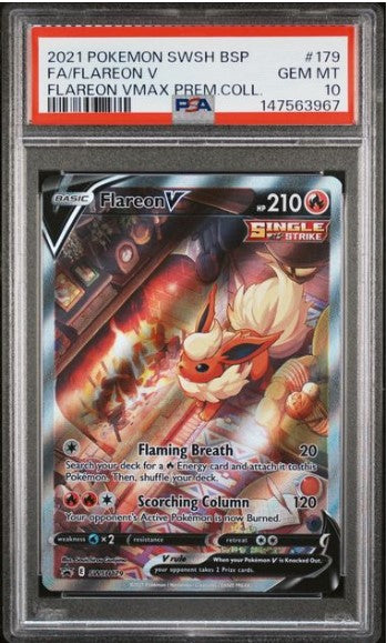 Flareon V #179 Full Art Flareon VMAX Premium Collection PSA 10