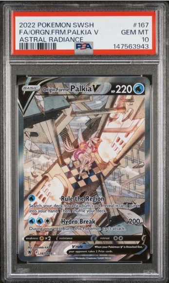 Origin Forme Palkia V #167 Full Art Astral Radiance PSA 10