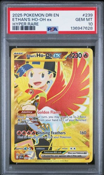 Ethan's Ho-Oh ex (DRI 239) – Hyper Rare – PSA 10