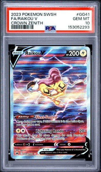 Raikou V GG41 Crown Zenith PSA 10 GEM MINT