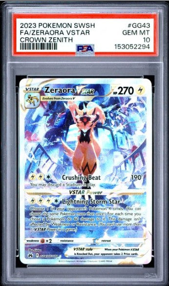 Zeraora VSTAR GG43 Crown Zenith PSA 10 GEM MINT