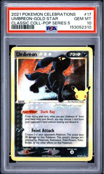 Umbreon Gold Star - 17/17 - Celebrations Classic Collection - PSA 10