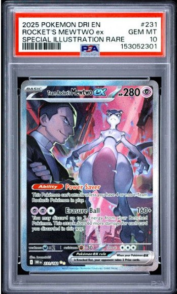 Team Rocket's Mewtwo ex SIR - 231/182 - Destined Rivals - PSA 10