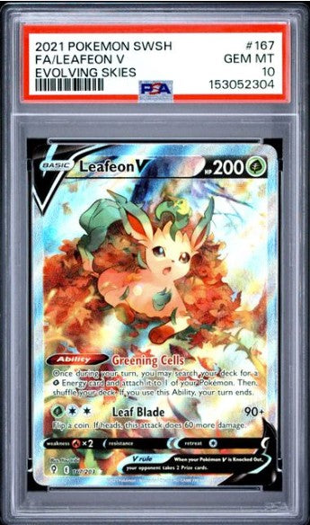 Leafeon V Alt Art - 167/203 - Evolving Skies - PSA 10