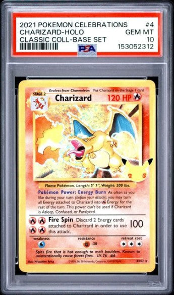 Charizard Holo - 4/102 - Celebrations Classic Collection - PSA 10