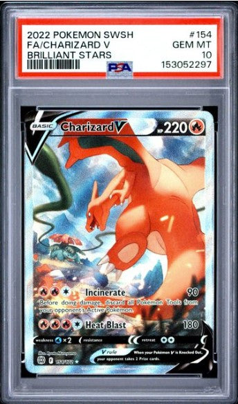 Charizard V Alt Art - 154/172 - Brilliant Stars - PSA 10