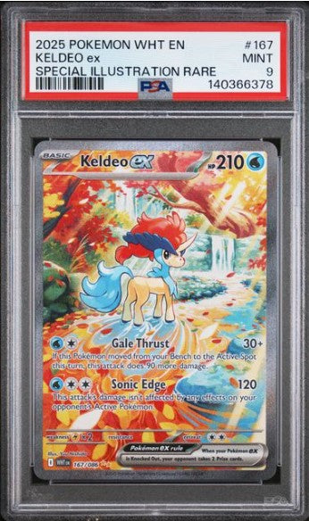 Keldeo ex (White Flare WHT 167) PSA 9