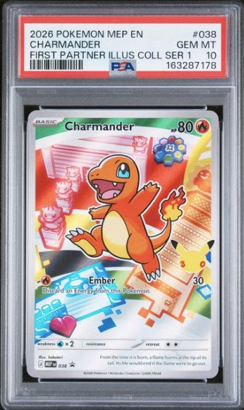Charmander 038 MEP Black Star Promos (First Partner Illustration Collection Series 1) PSA 10