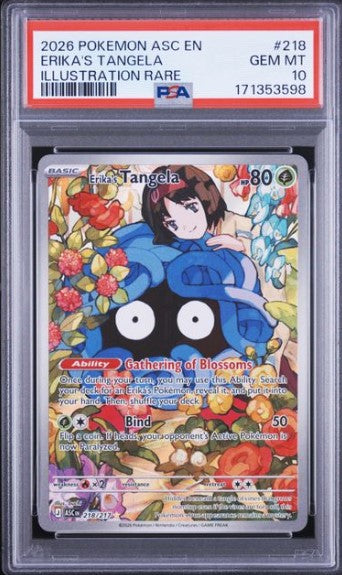 Erika's Tangela 218 Ascended Heroes Illustration Rare PSA 10