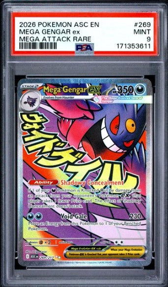 Mega Gengar ex 269 Ascended Heroes Mega Attack Rare PSA 9