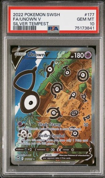 Unown V Silver Tempest 177 - PSA 10