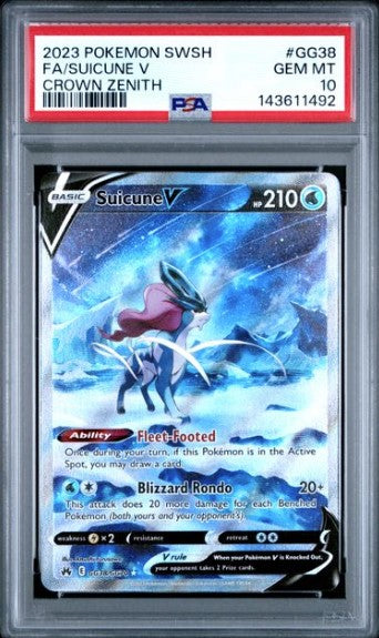 Suicune V (FA) GG38 Crown Zenith - PSA 10