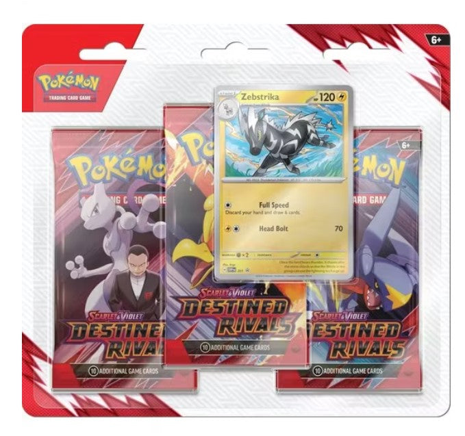 Pokémon TCG – Zebstrika 3-Pack Blister Destined Rivals - Til åbning