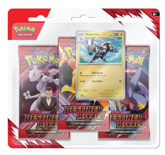 Pokémon TCG – Zebstrika 3-Pack Blister Destined Rivals - Til åbning