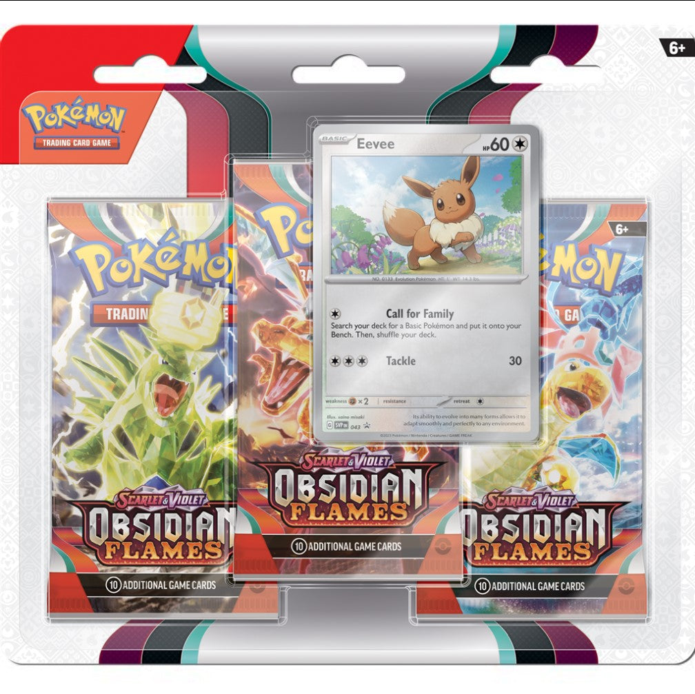 Pokémon TCG – Eevee 3-Pack Blister Scarlet & Violet: Obsidian Flames