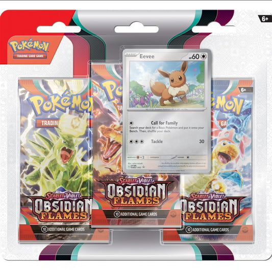 Pokémon TCG – Eevee 3-Pack Blister Scarlet & Violet: Obsidian Flames