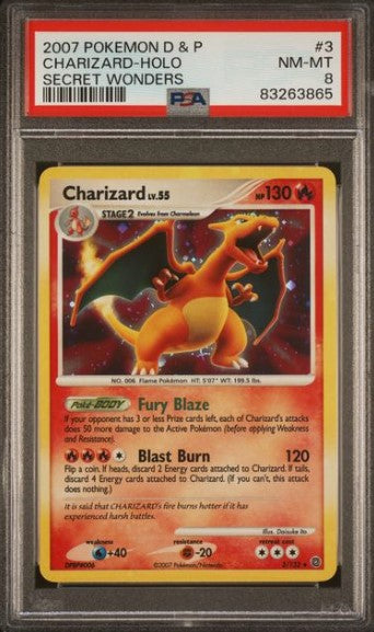 Charizard 3 Secret Wonders - PSA 8