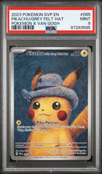 Pikachu (Grey Felt Hat) 085 SV Black Star Promos - Pokémon x Van Gogh Museum PSA 9