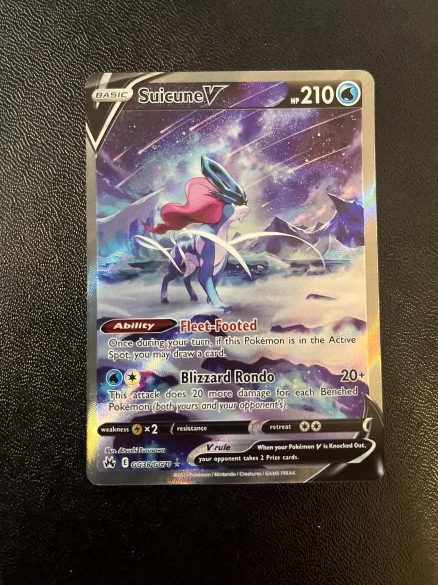 Suicune V GG38 Crown Zenith - Near Mint (Se billeder af det konkrete kort)