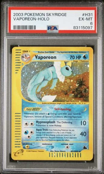 Vaporeon H31 Skyridge - PSA 6