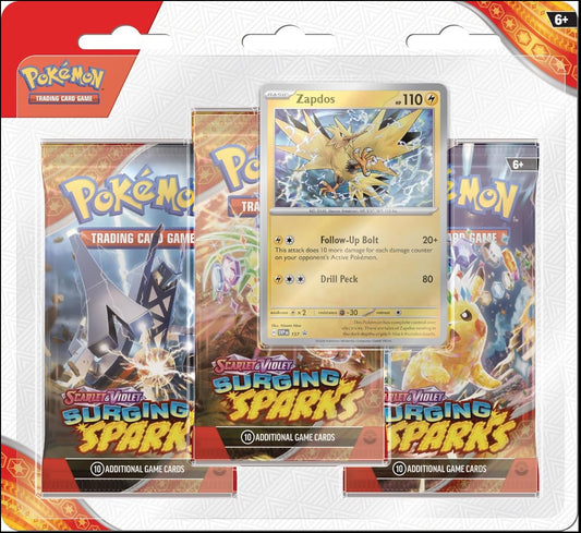 Pokémon TCG – Zapdos 3-Pack Blister  Surging Sparks